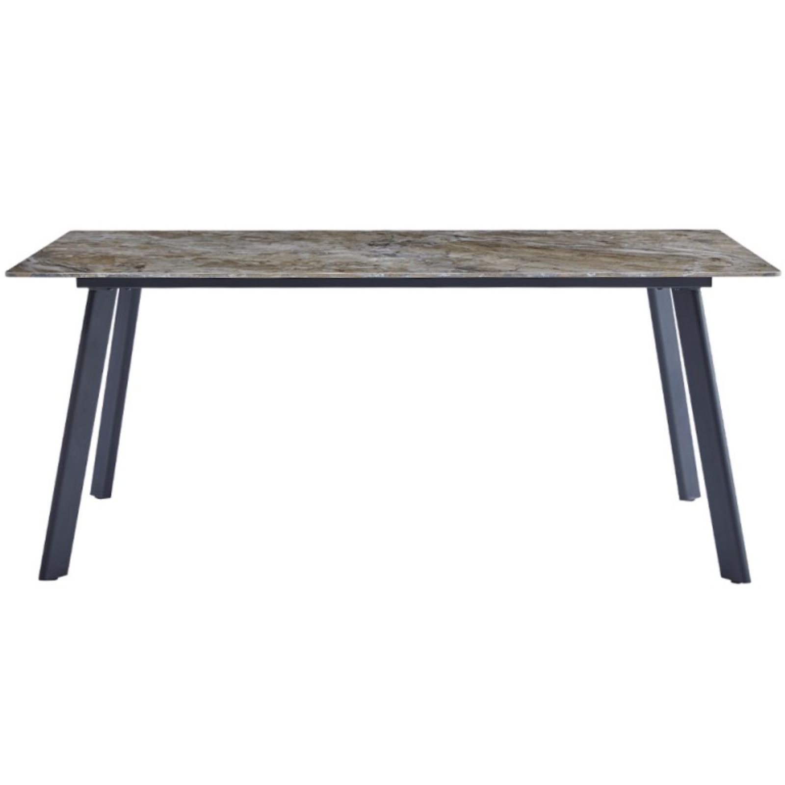 Tavolo da pranzo piano in ceramica effetto marmo gambe in metallo 180x90 cm- Imperial