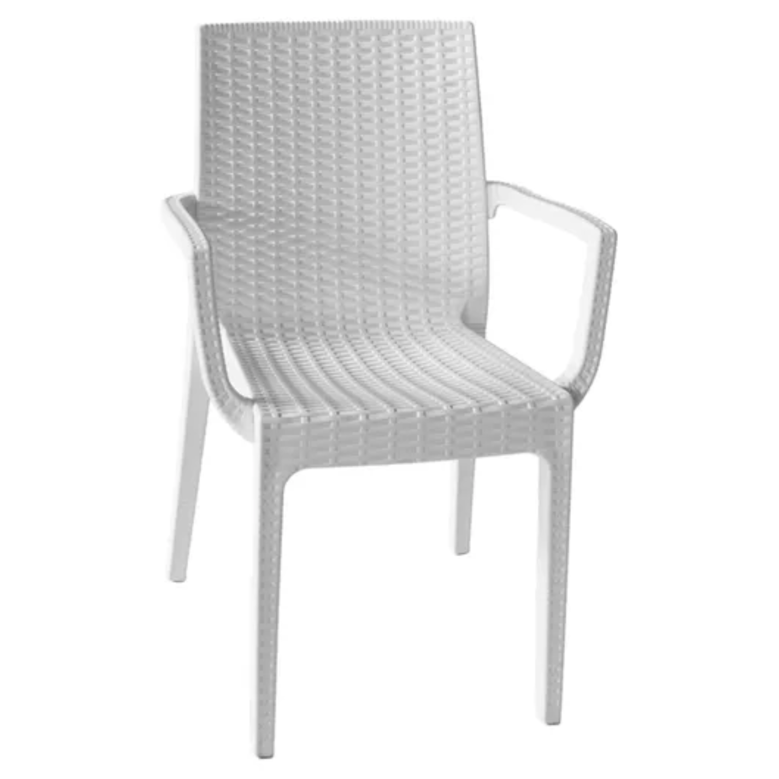 Sedia in resina finitura rattan con braccioli impilabile design moderno per interno o esterno - Dafne