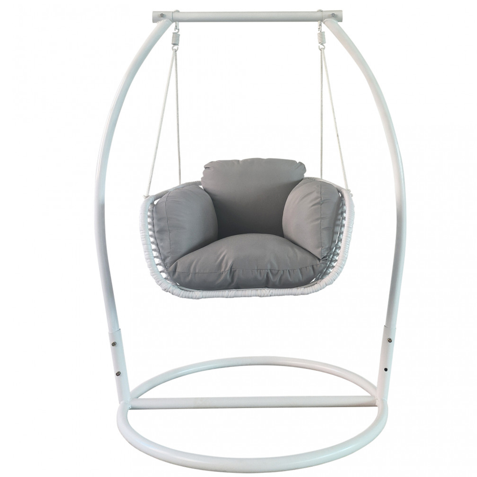 Dondolo sospeso struttura in metallo e seduta in wicker - Glow