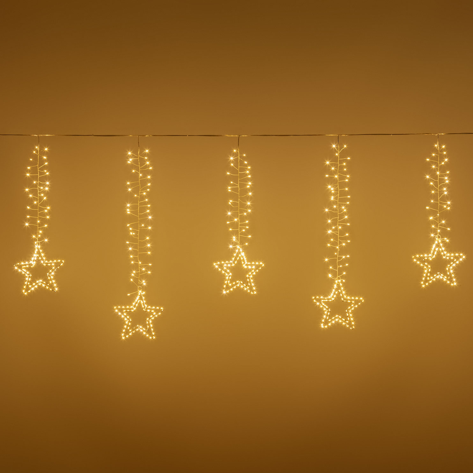 Stelle luminose 950 Microled bianco caldo telaio in metallo uso interno o esterno