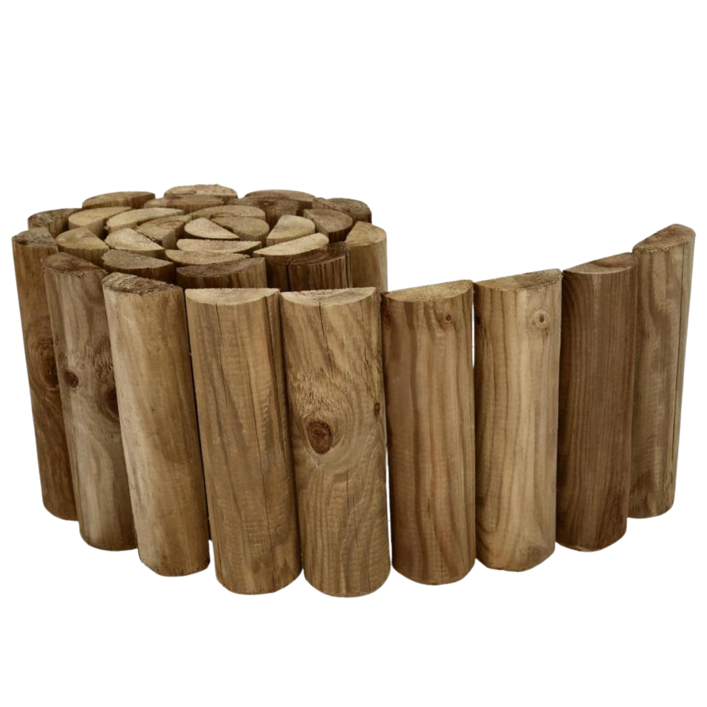 Recinzione in legno di pino fresco Rollborder per delimitazione aiuole,prati,giardino