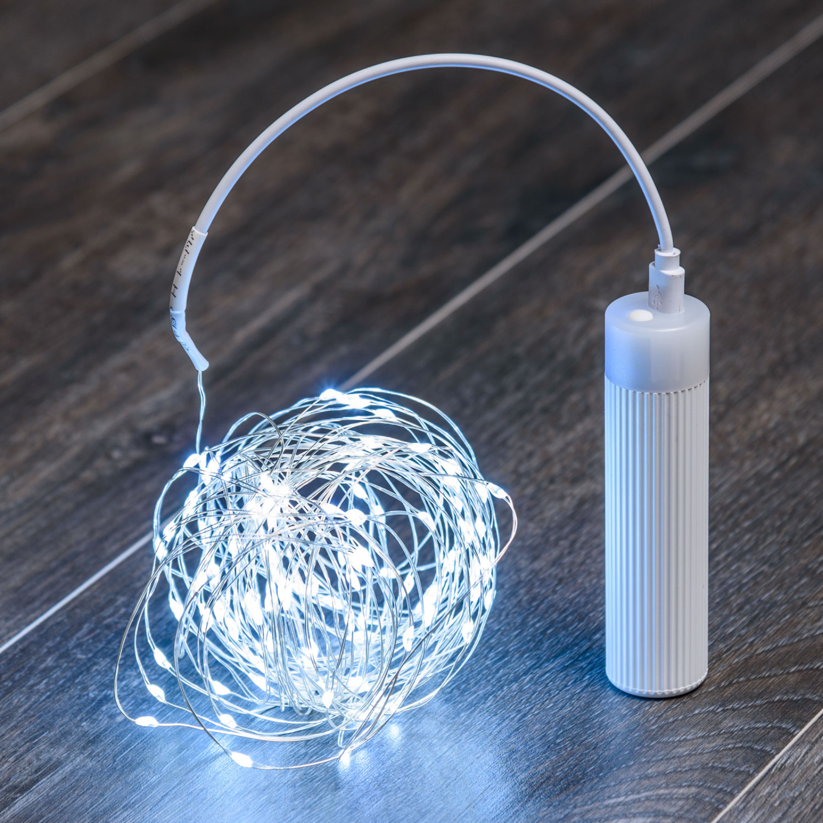 Catena luminosa 10mt 100 microled a batteria con telecomando e timer