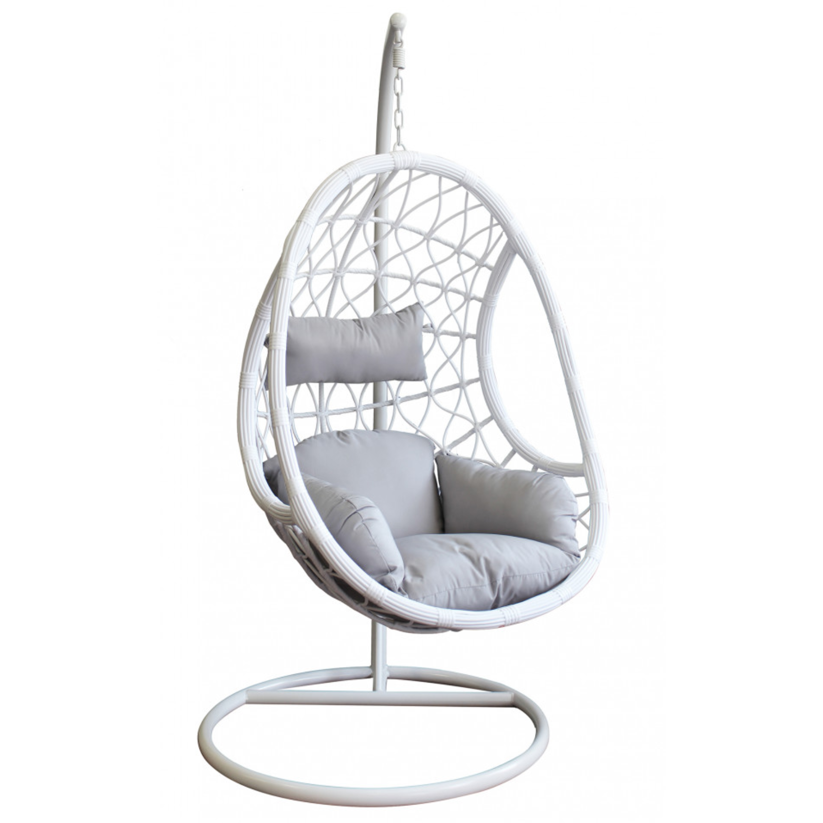 Dondolo sospeso struttura in metallo e seduta in wicker - Capraia