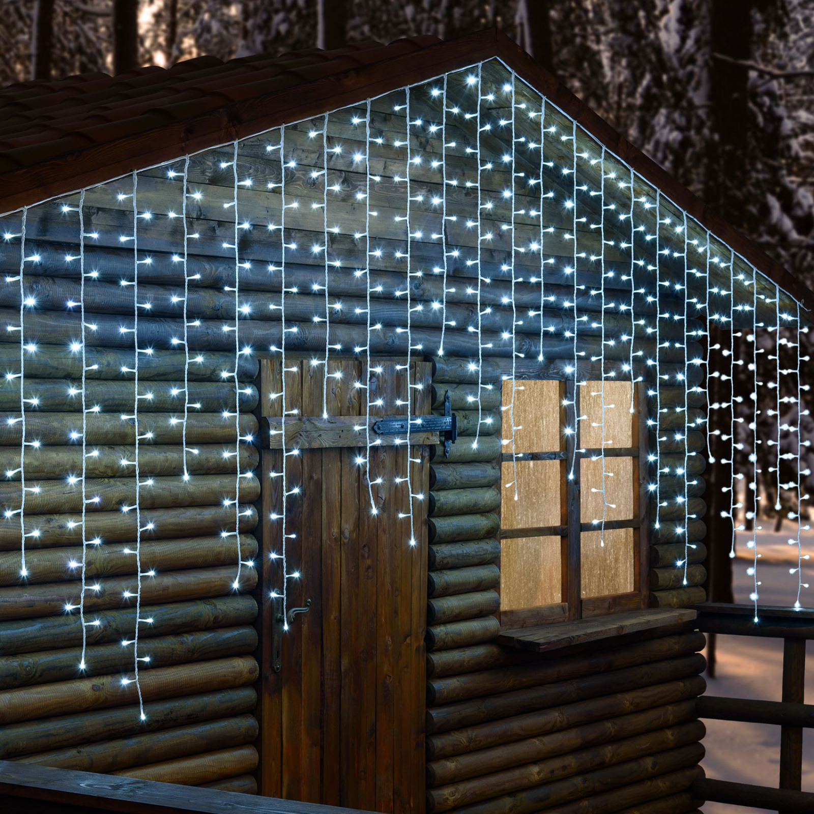 Tenda luminosa 288 led bianco freddo luci di natale per uso interno o esterno