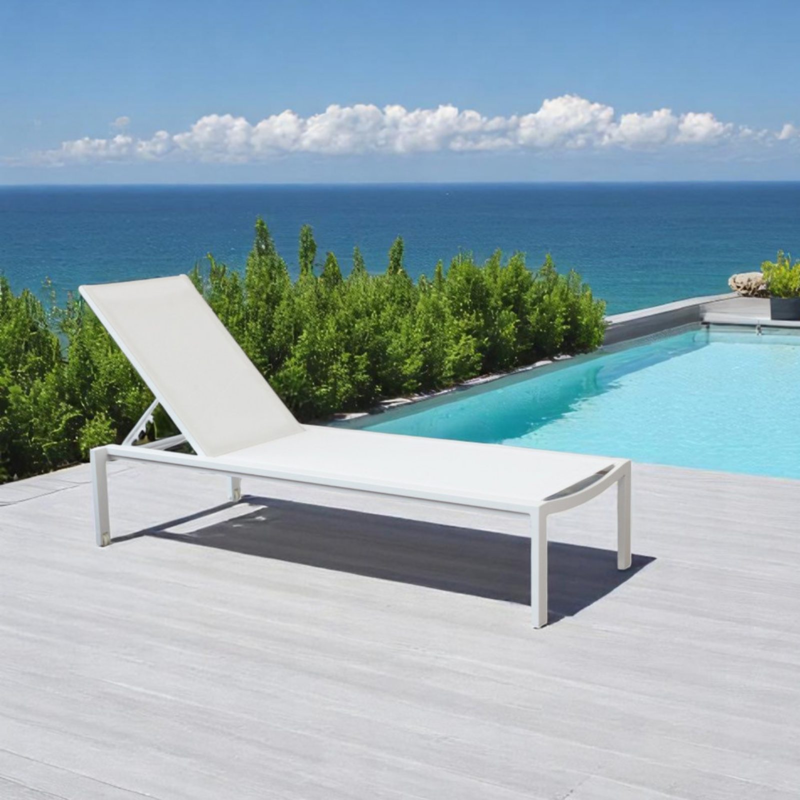 Lettino prendisole struttura in alluminio seduta in textilene - Belfast