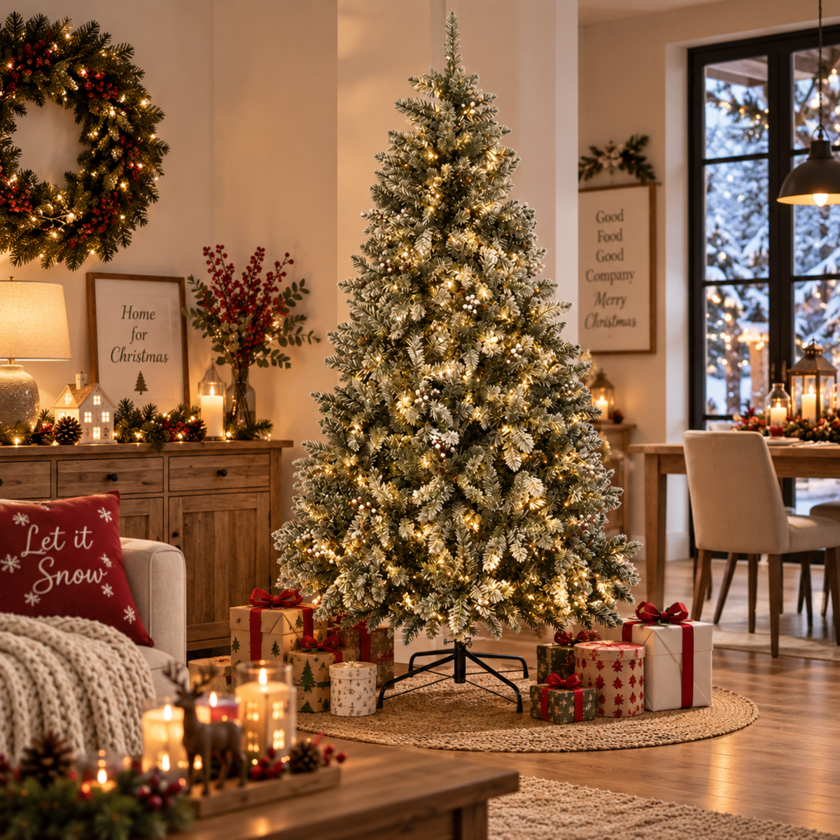 Albero di natale in PVC con luci led integrate luce calda - Oland