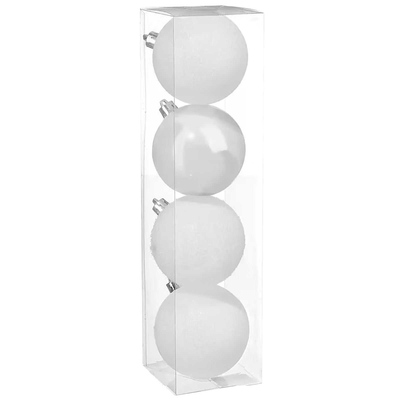 Palline per albero di natale Set 4 pz Ø 8 cm  in plastica colorazione assortita