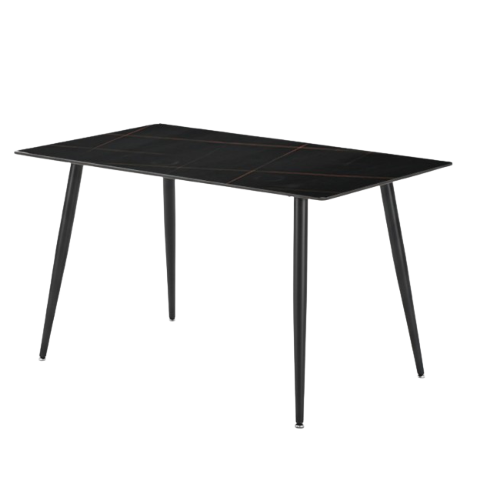 Tavolo da pranzo piano in ceramica effetto marmo e gambe in metallo 160x90 - Kilo