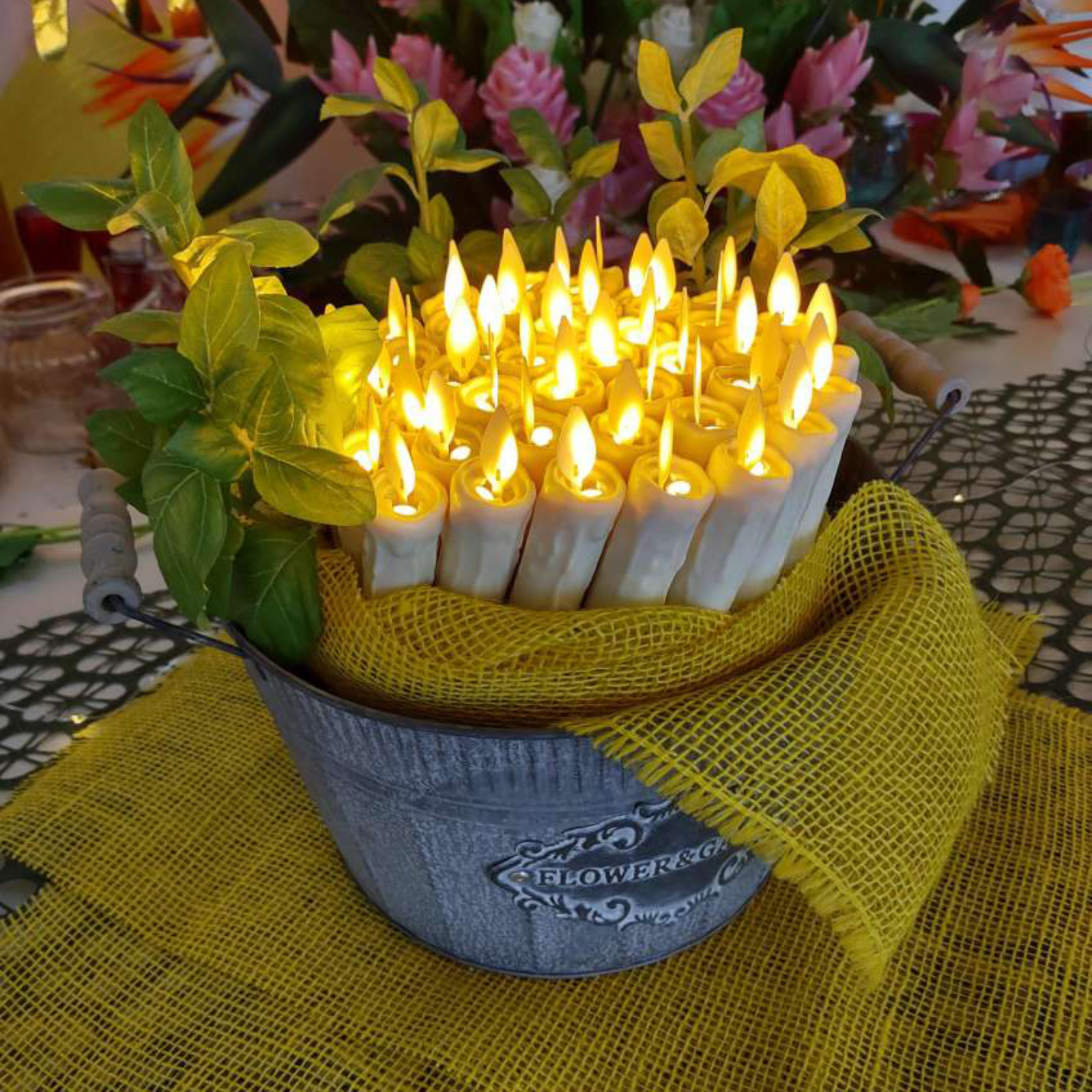 Candele luminose led bianco caldo H 23 cm decorazione natalizia