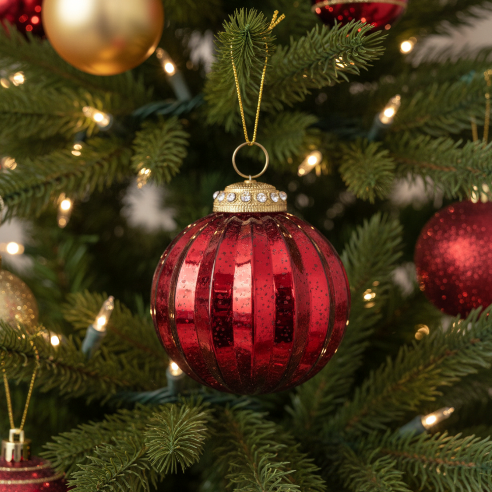 Pallina per albero di natale in vetro lucido decorazione natalizia