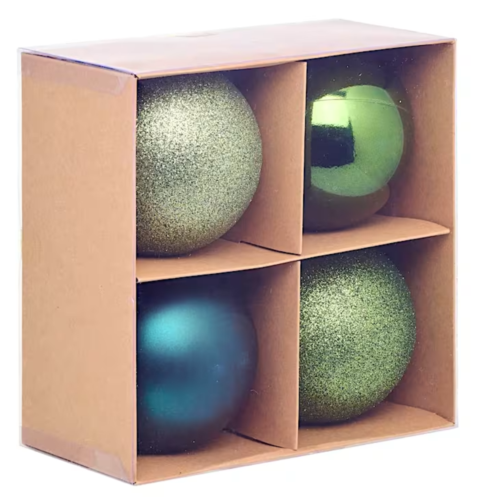 Palline per albero di natale Set 4 pz Ø 10 cm in plastica colorazione assortita