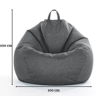 IKOMI - Poltrona a sacco Pouf in tessuto design moderno con imbottitura 100x100