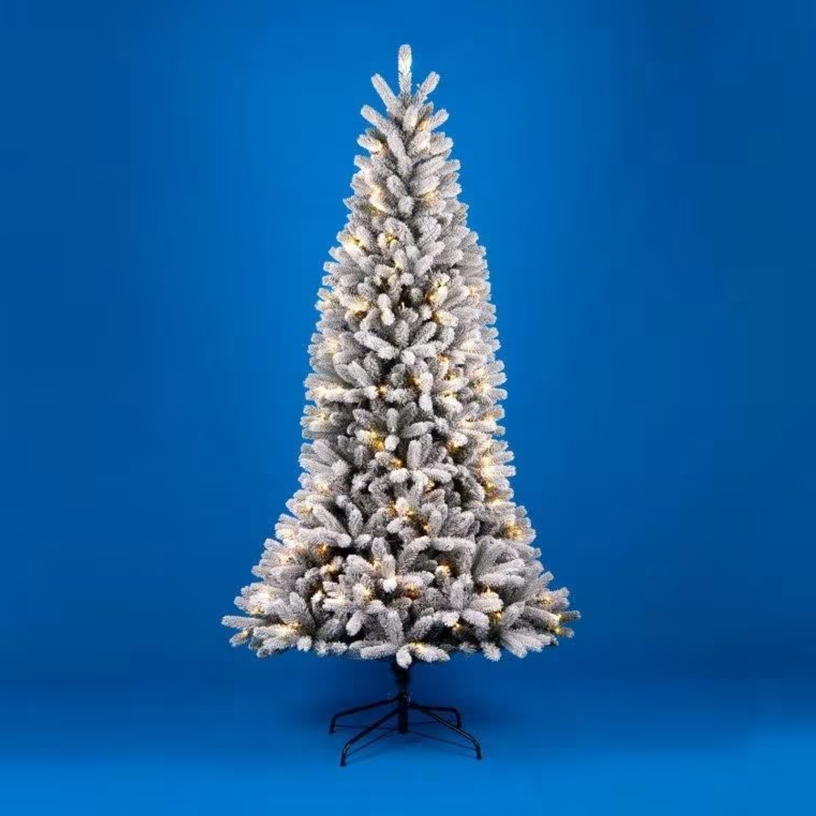 Albero di natale innevato con luci led in PE + PVC - Montecarlo Floccato