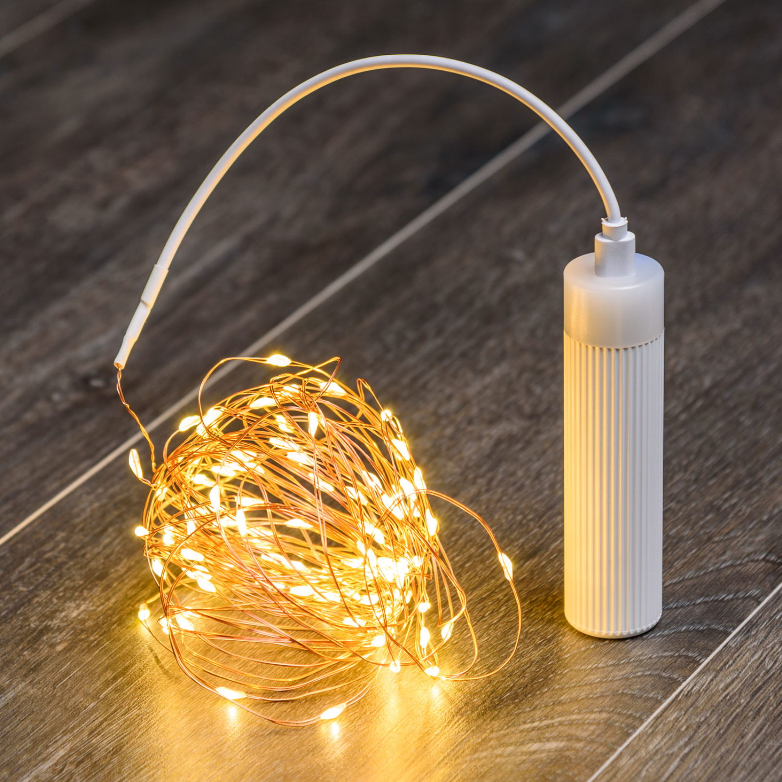 Catena luminosa 10mt 100 microled a batteria con telecomando e timer