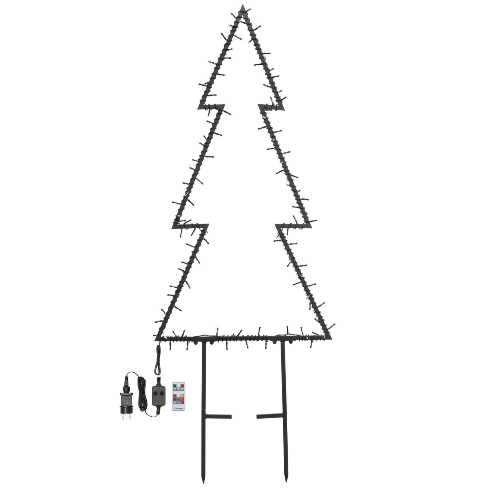 Albero di natale luminoso in metallo 110 led multicolor H105 da interno o esterno