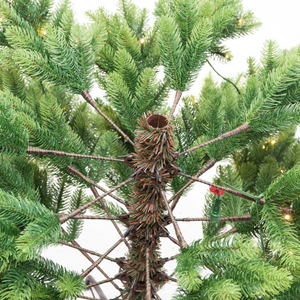 Albero di natale verde con LED artificiale in PE struttura in metallo apertura a ombrello - Durando