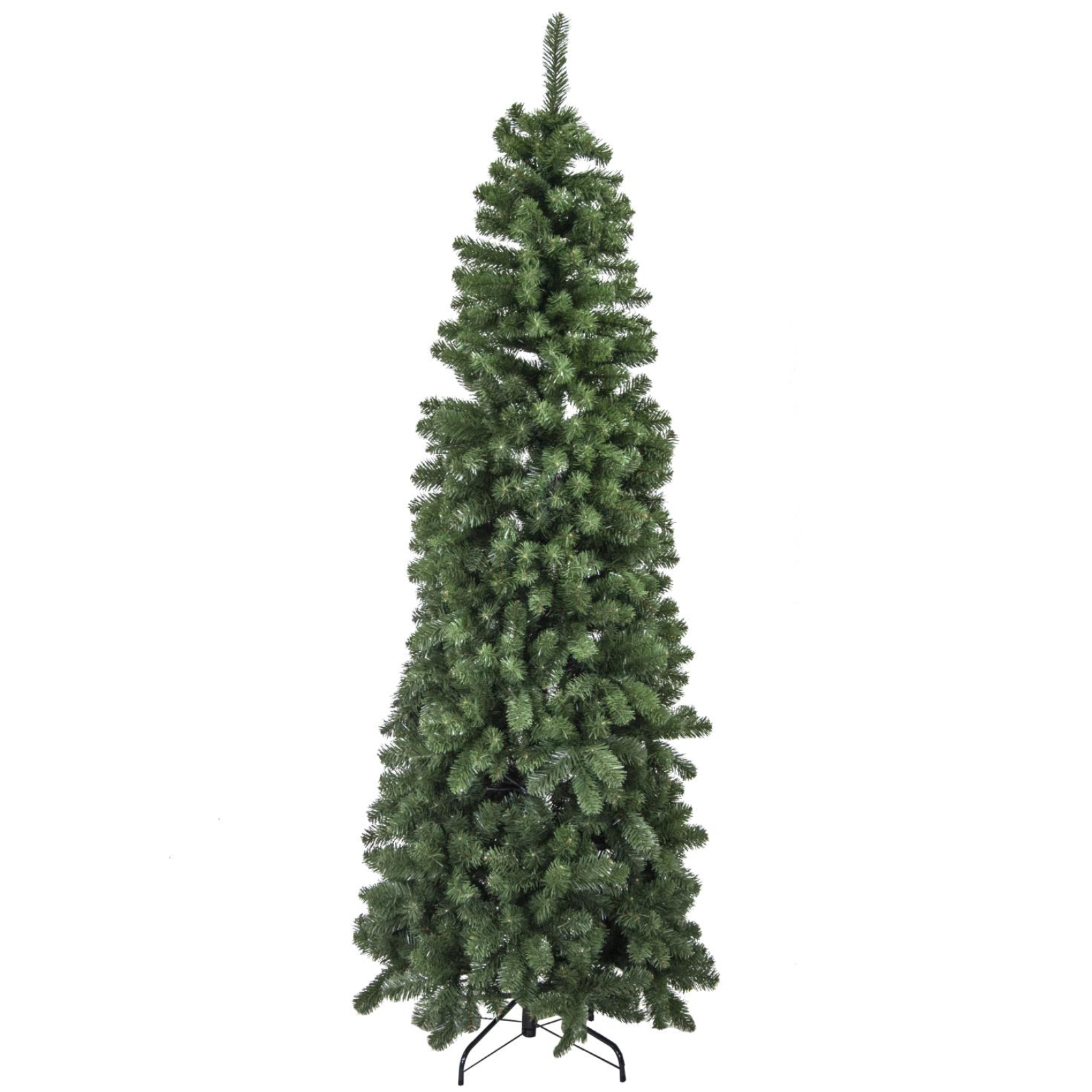 Albero di natale slim verde artificiale in pvc e struttura in metallo apertura a ombrello - Thicket