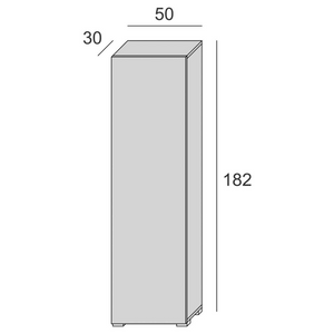 Armadio multiuso con 7 ripiani e 1 anta in legno bianco design moderno - Millim