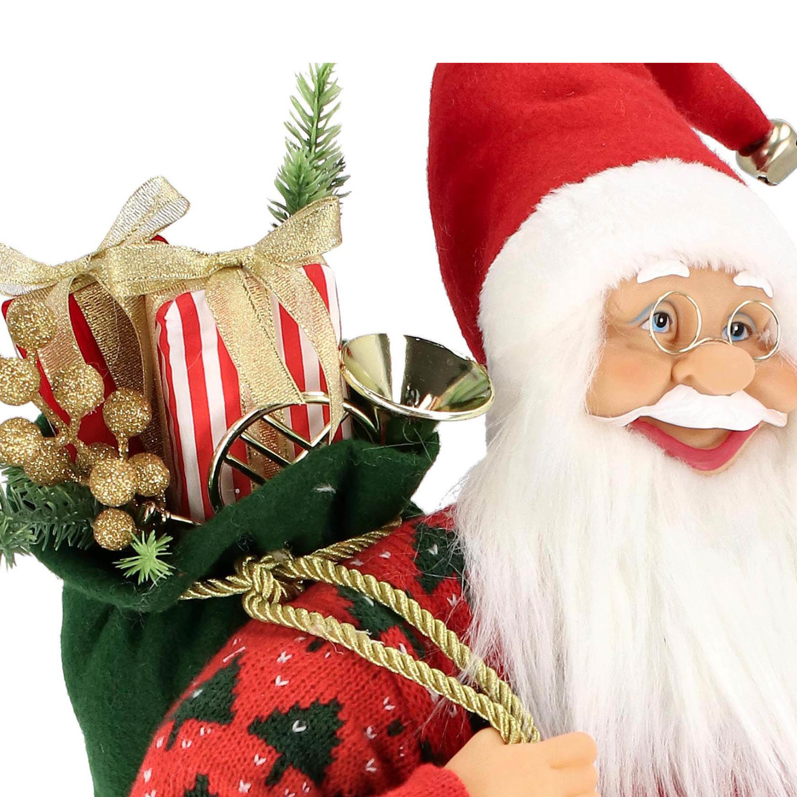 Babbo Natale in metallo e poliestere H60 cm decorazione natalizia