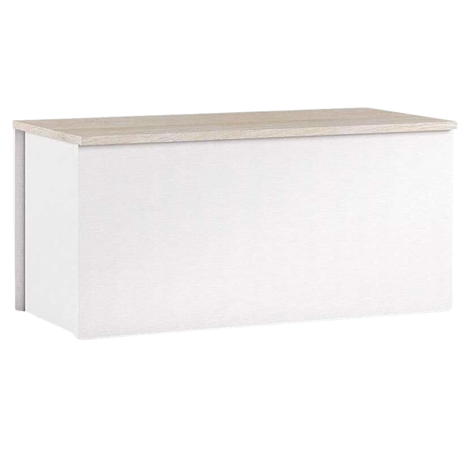 Baule contenitore in legno bianco e rovere design moderno multiuso da interno - Hall