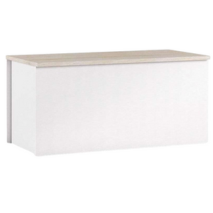 Baule contenitore in legno bianco e rovere design moderno multiuso da interno - Hall