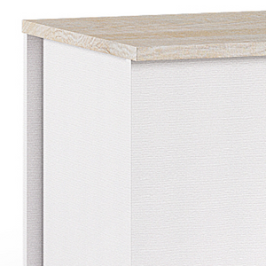 Baule contenitore in legno bianco e rovere design moderno multiuso da interno - Hall