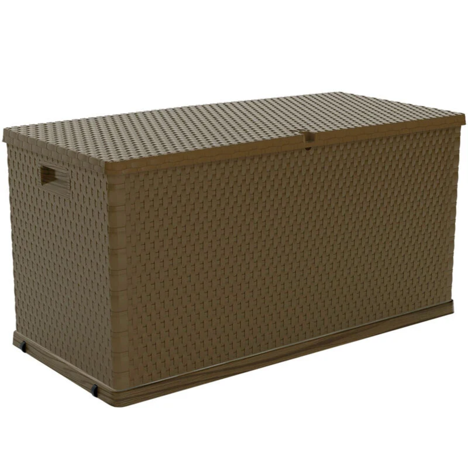 Baule contenitore in resina 420 LT con ruote e maniglie lucchettabile marrone - Garden rattan