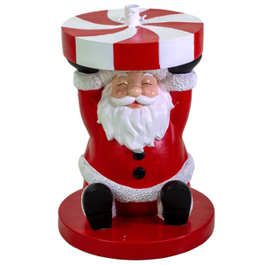 Base per alberi di natale babbo natale rosso in resina decorazioni H 63 cm