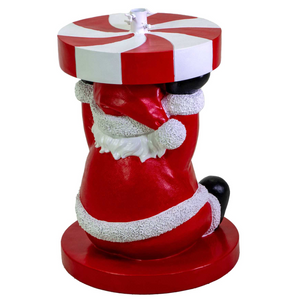 Base per alberi di natale babbo natale rosso in resina decorazioni H 63 cm