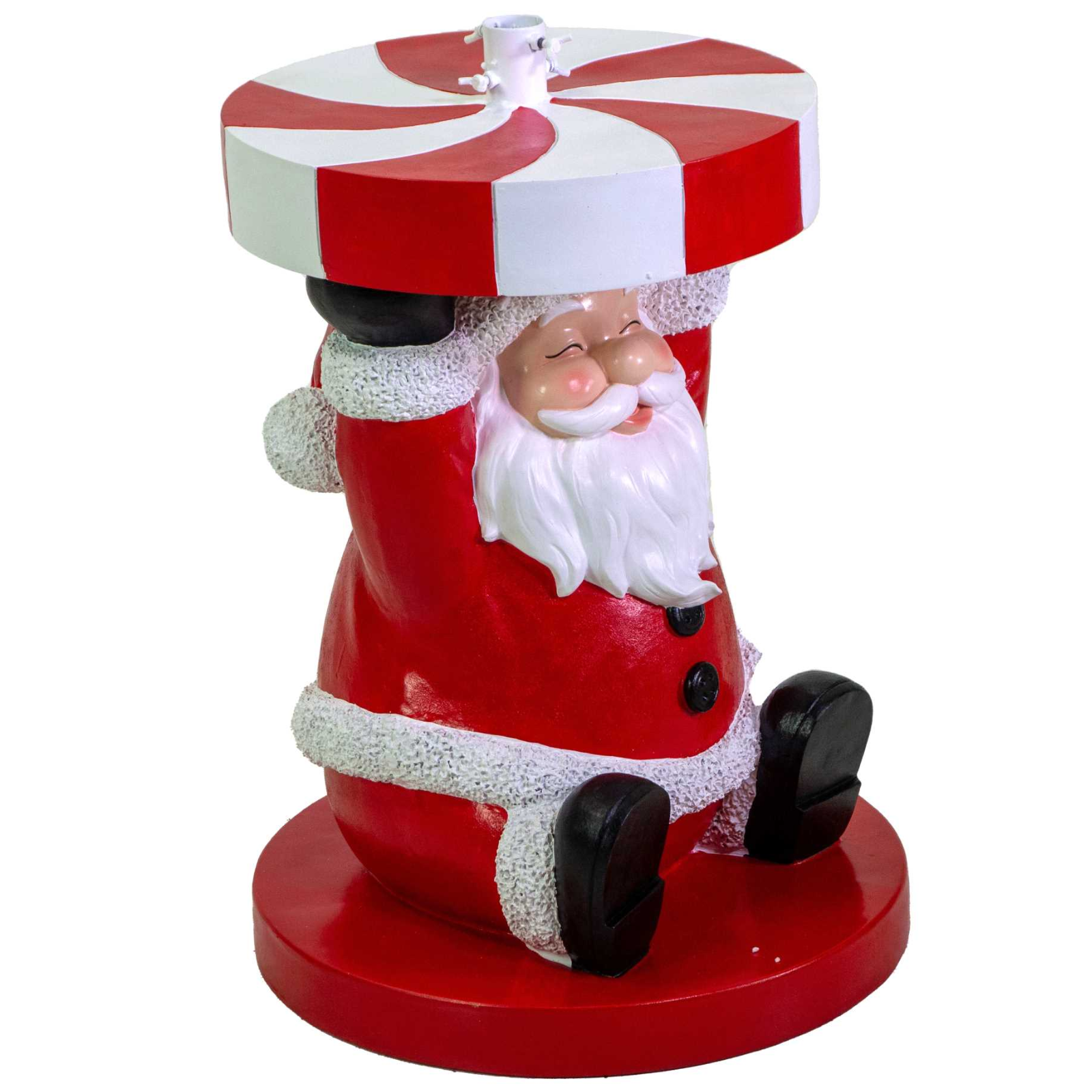 Base per alberi di natale babbo natale rosso in resina decorazioni H 63 cm