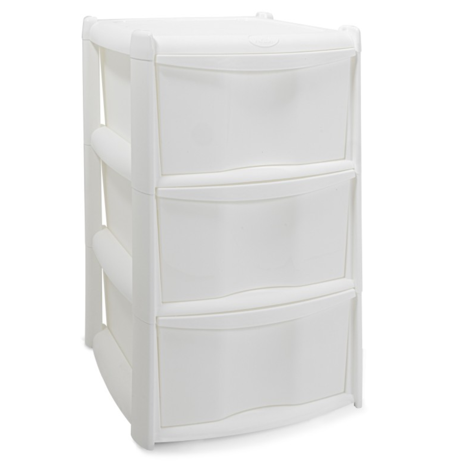 Cassettiera 3 cassetti salvaspazio in plastica bianco con ruote H60 cm - Dem