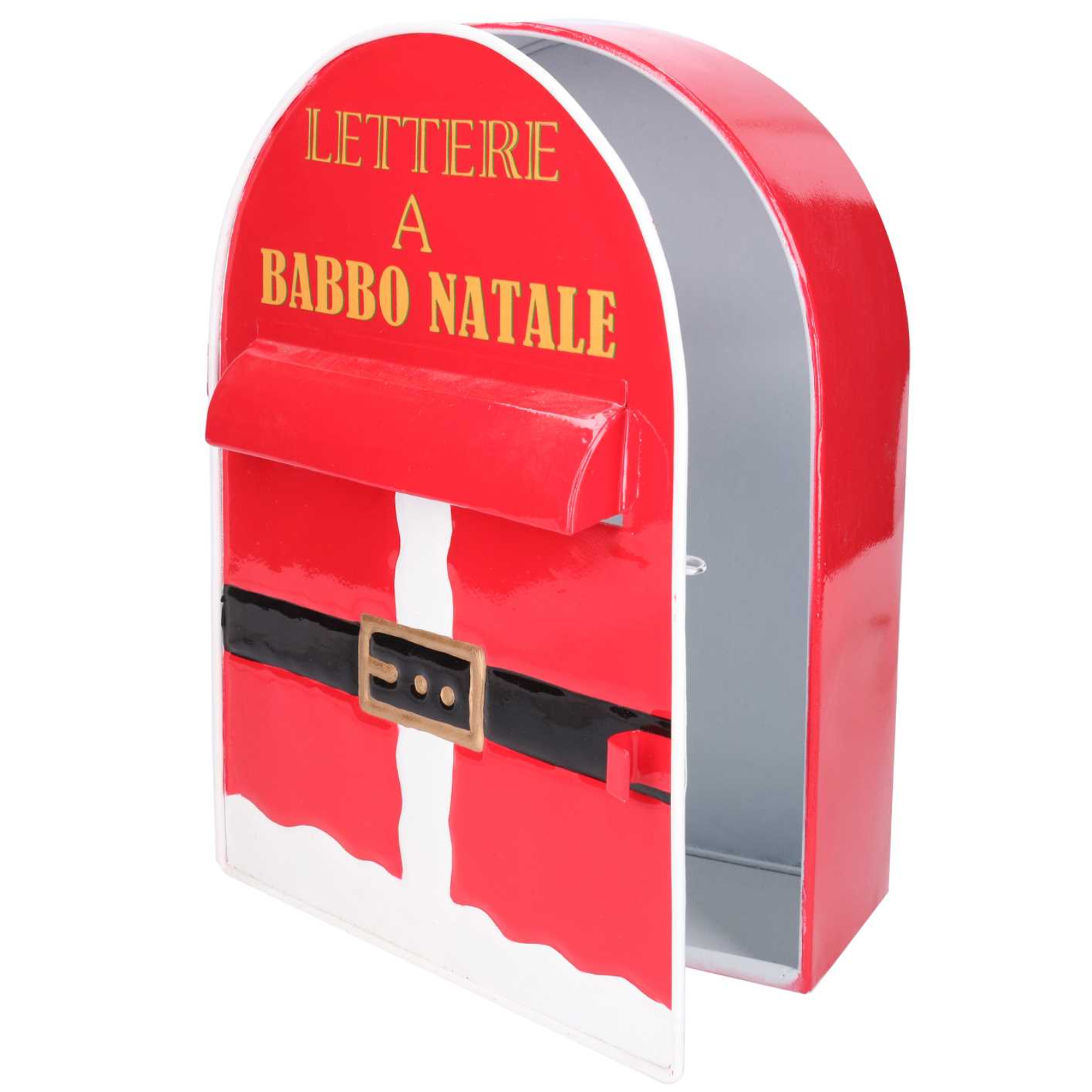 Cassetta posta per lettera babbo natale in metallo rosso H 30 cm