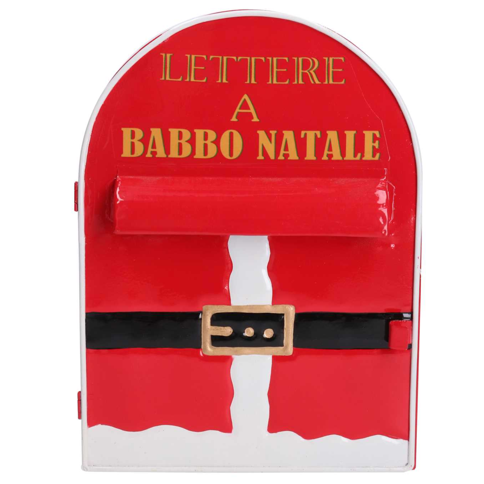 Cassetta posta per lettera babbo natale in metallo rosso H 30 cm