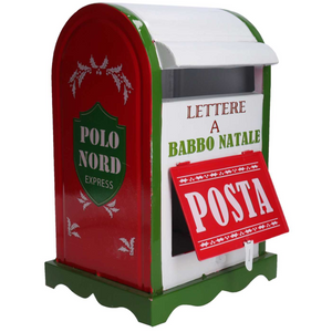 Cassetta postale lettera a babbo natale in metallo multicolore H 33 cm