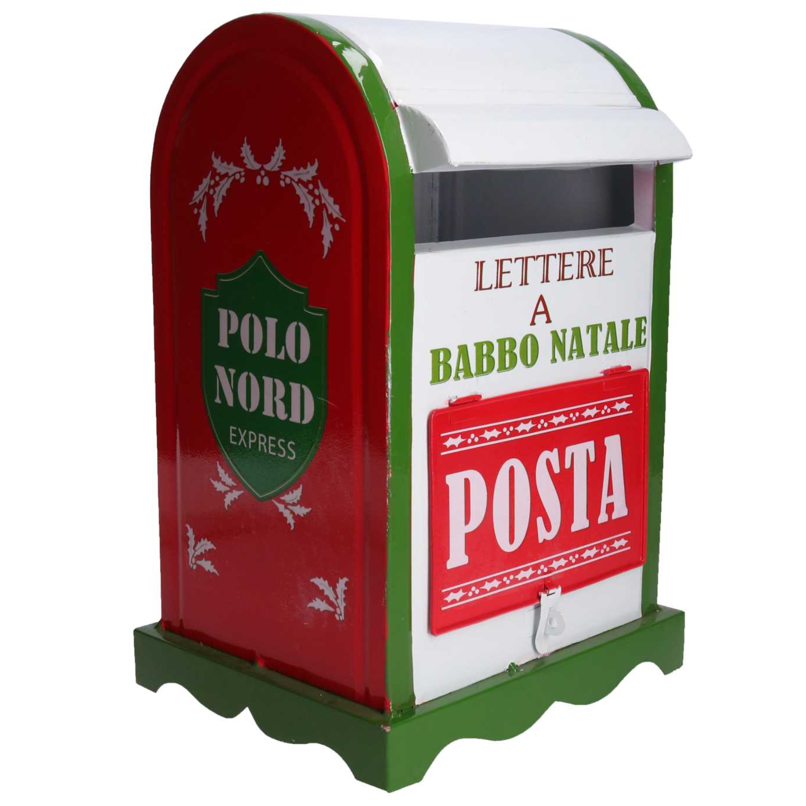 Cassetta postale lettera a babbo natale in metallo multicolore H 33 cm