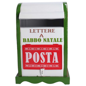 Cassetta postale lettera a babbo natale in metallo multicolore H 33 cm