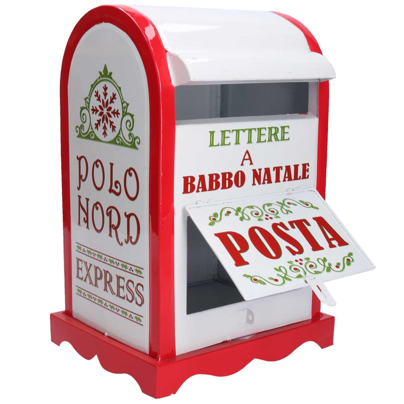 Cassetta postale lettera a babbo natale in metallo multicolore H 33 cm