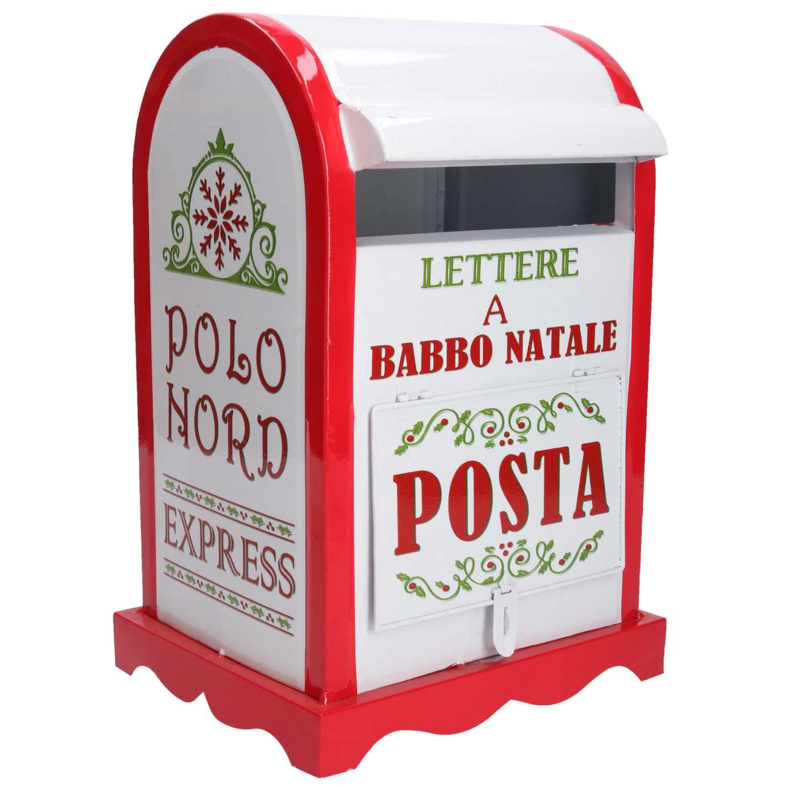 Cassetta postale lettera a babbo natale in metallo multicolore H 33 cm