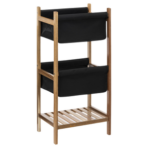 Scaffale da bagno con 2 ripiani in bambù e tessuto H 73,2 cm - Nami