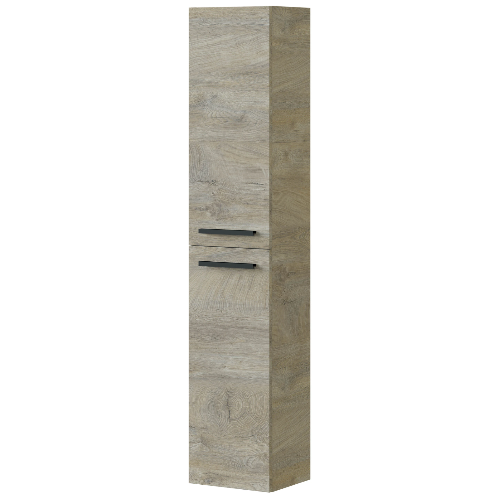 Colonna da bagno sospesa H 150 cm 2 ante e ripiani interni in legno color rovere alaska