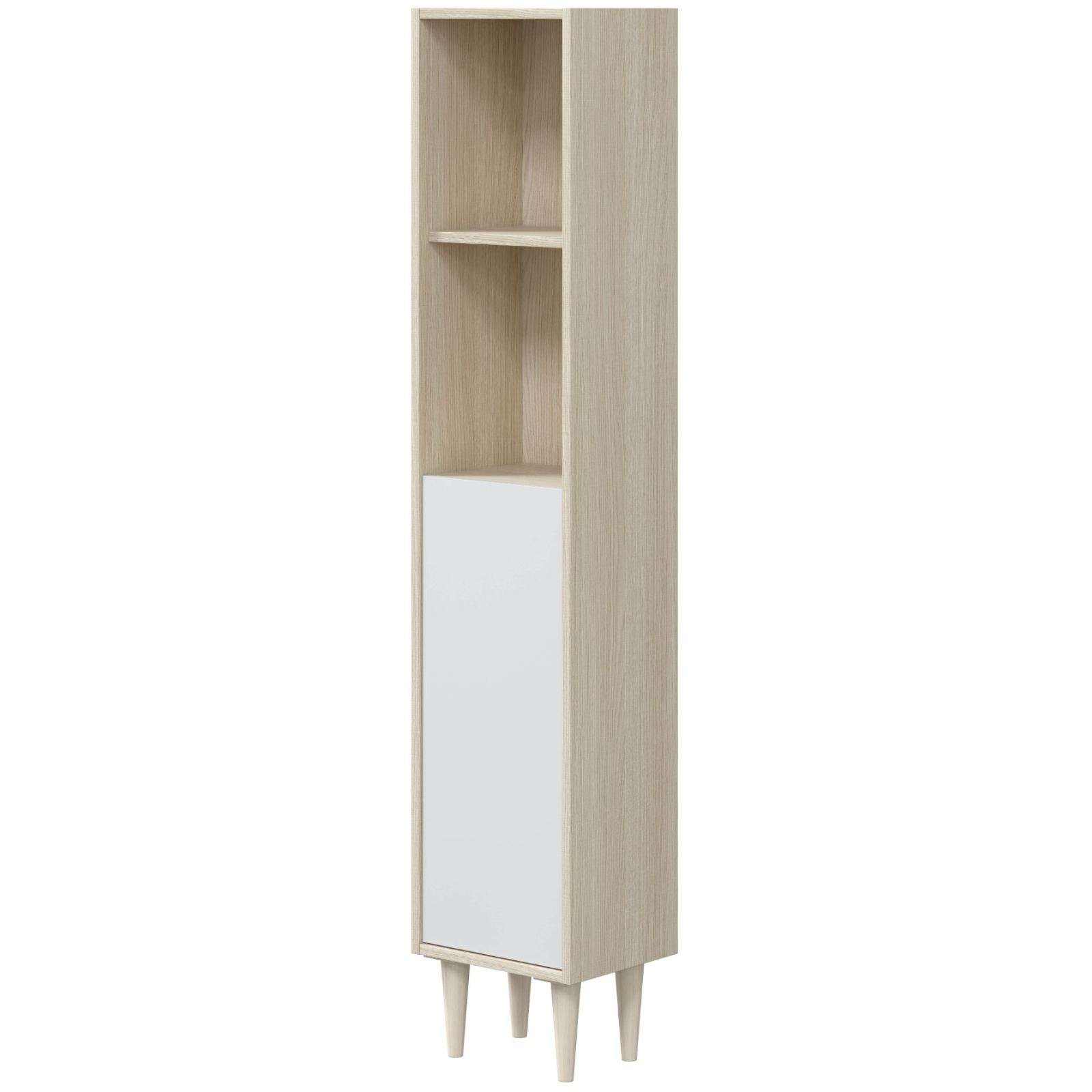 Colonna da bagno design moderno H 150 1 anta con ripiani interni e vani a giorno - Verona