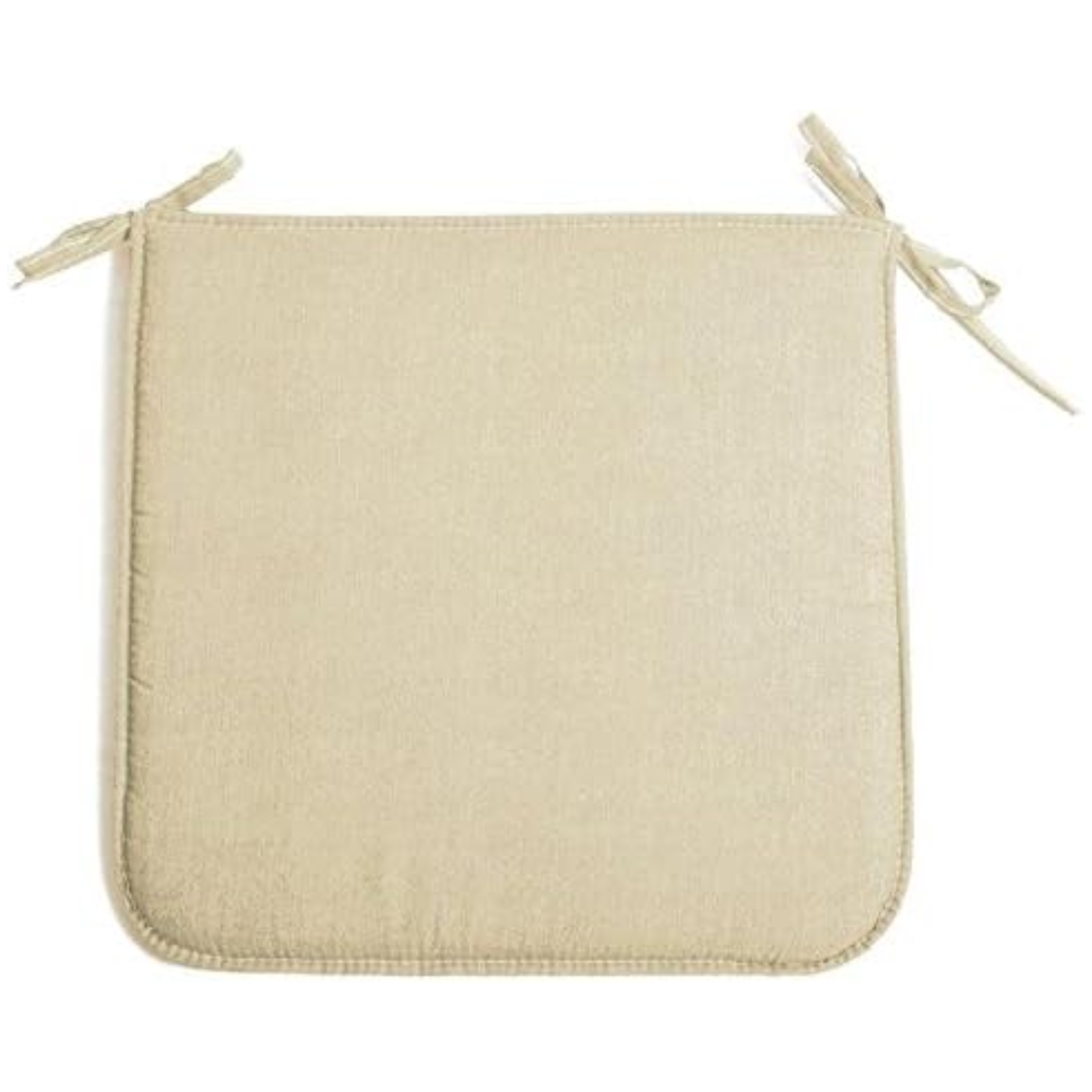 Cuscino imbottito per sedia con lacci in poliestere e cotone beige 39x39
