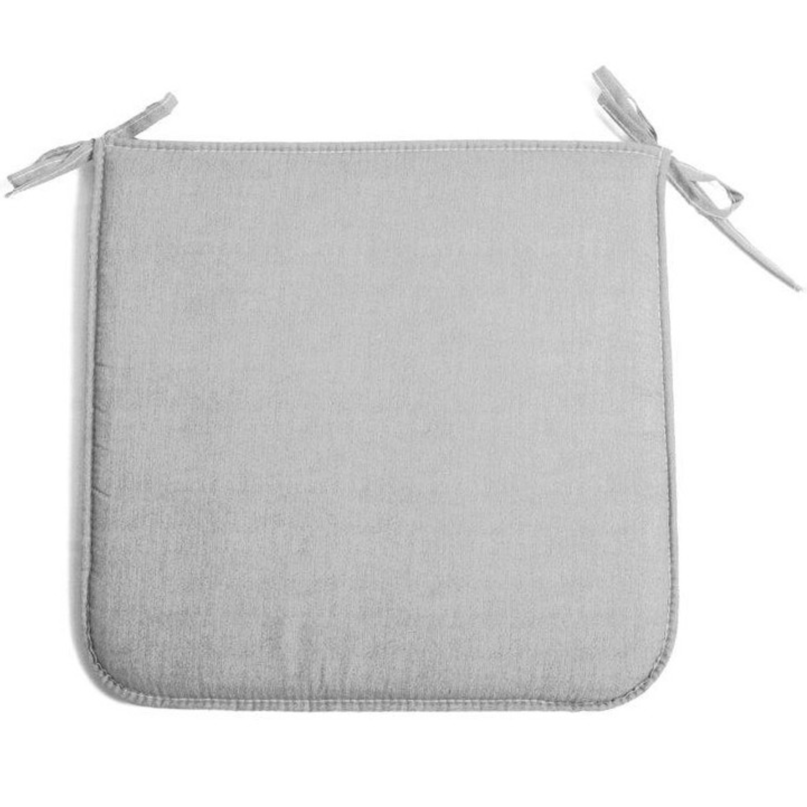 Cuscino imbottito per sedia con lacci in poliestere e cotone grigio 39x39