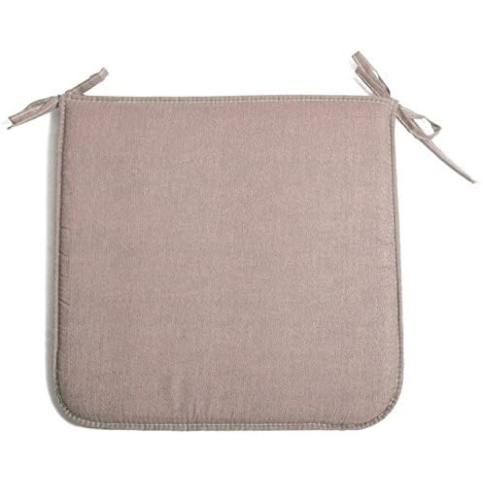 Cuscino imbottito per sedia con lacci in poliestere e cotone tortora 39x39