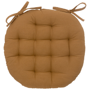 Cuscino rotondo per sedia in cotone con imbottitura interno in cotone riciclato  Marrone