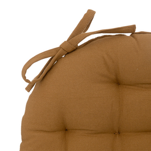 Cuscino rotondo per sedia in cotone con imbottitura interno in cotone riciclato Marrone