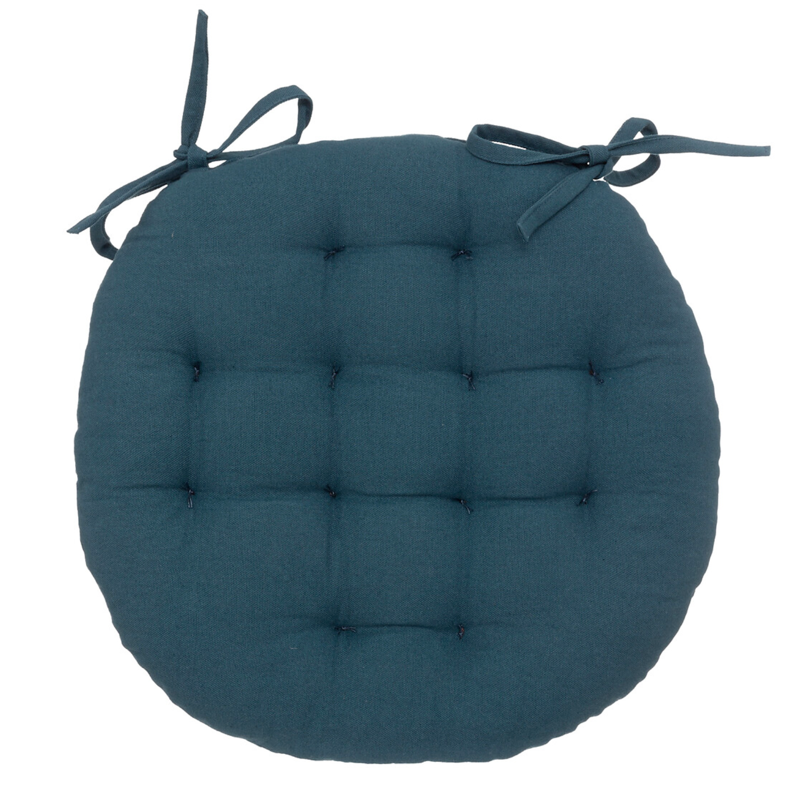 Cuscino rotondo per sedia in cotone con imbottitura interno in cotone riciclato Ottanio