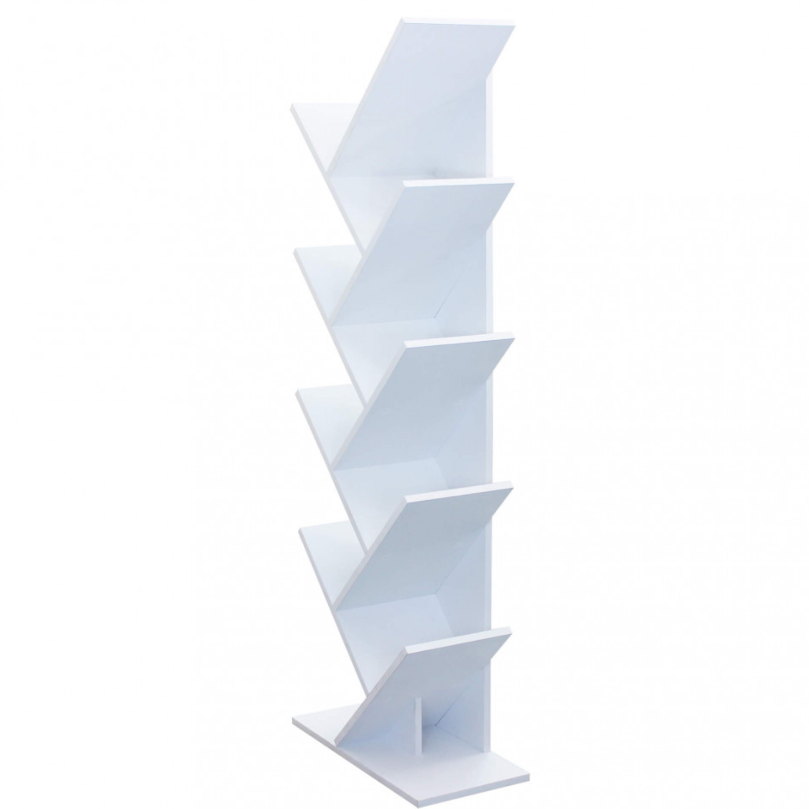 Libreria design moderno a 8 ripiani in legno color bianco - Arian