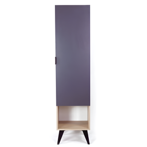 Armadio appendiabiti con 1 anta e ripiani interni design moderno color rovere e antracite - Lovoki