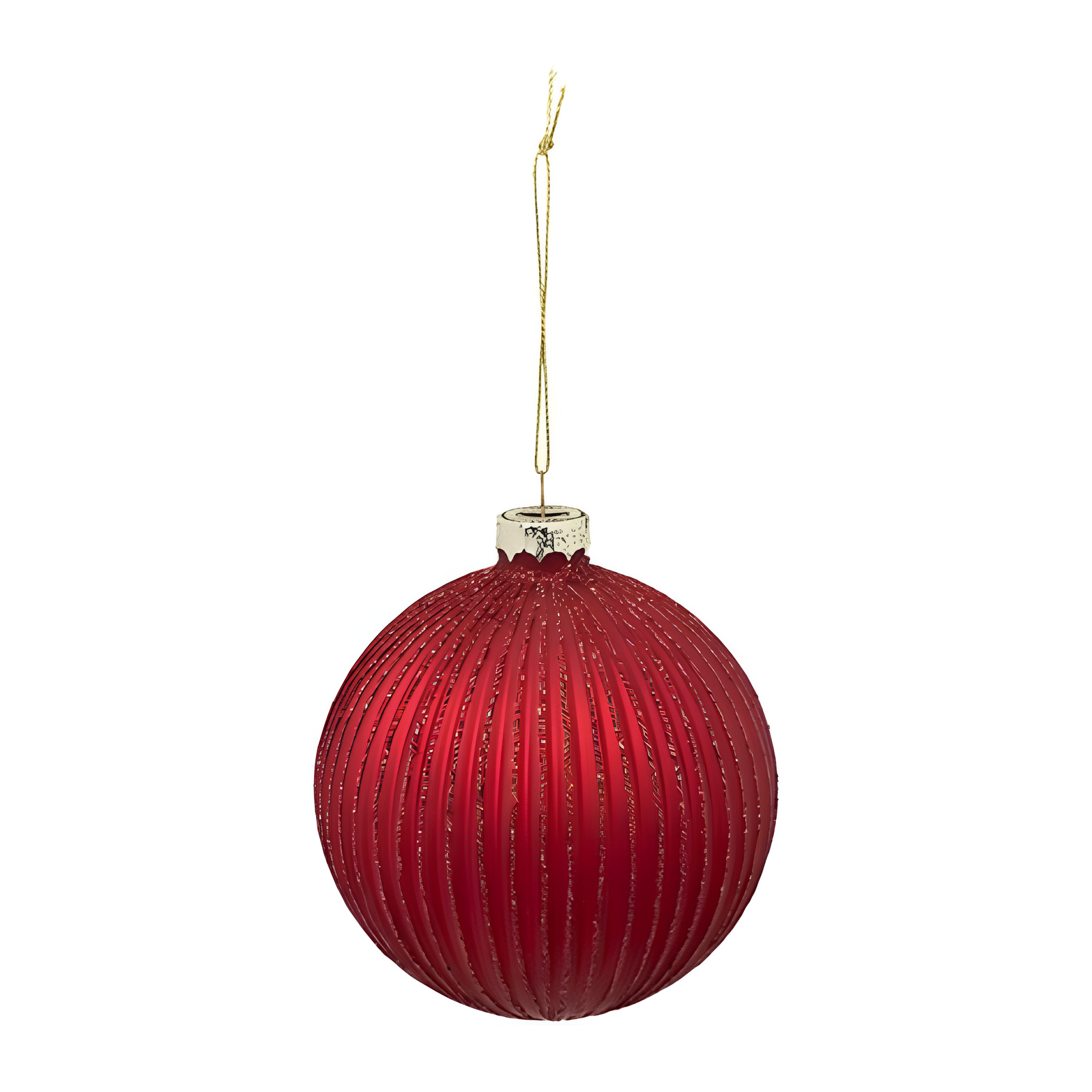 Pallina per albero di natale in vetro con glitter rosso Ø 10 cm